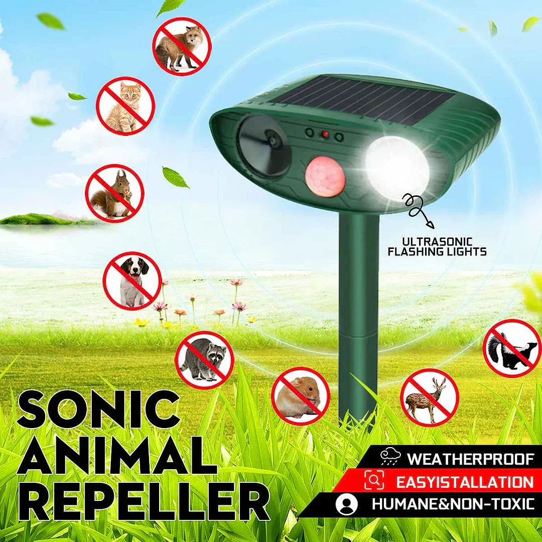 Solar Ultrasonic Deer Repeller - Effective Garden & Yard Deterrent in 48 Hours