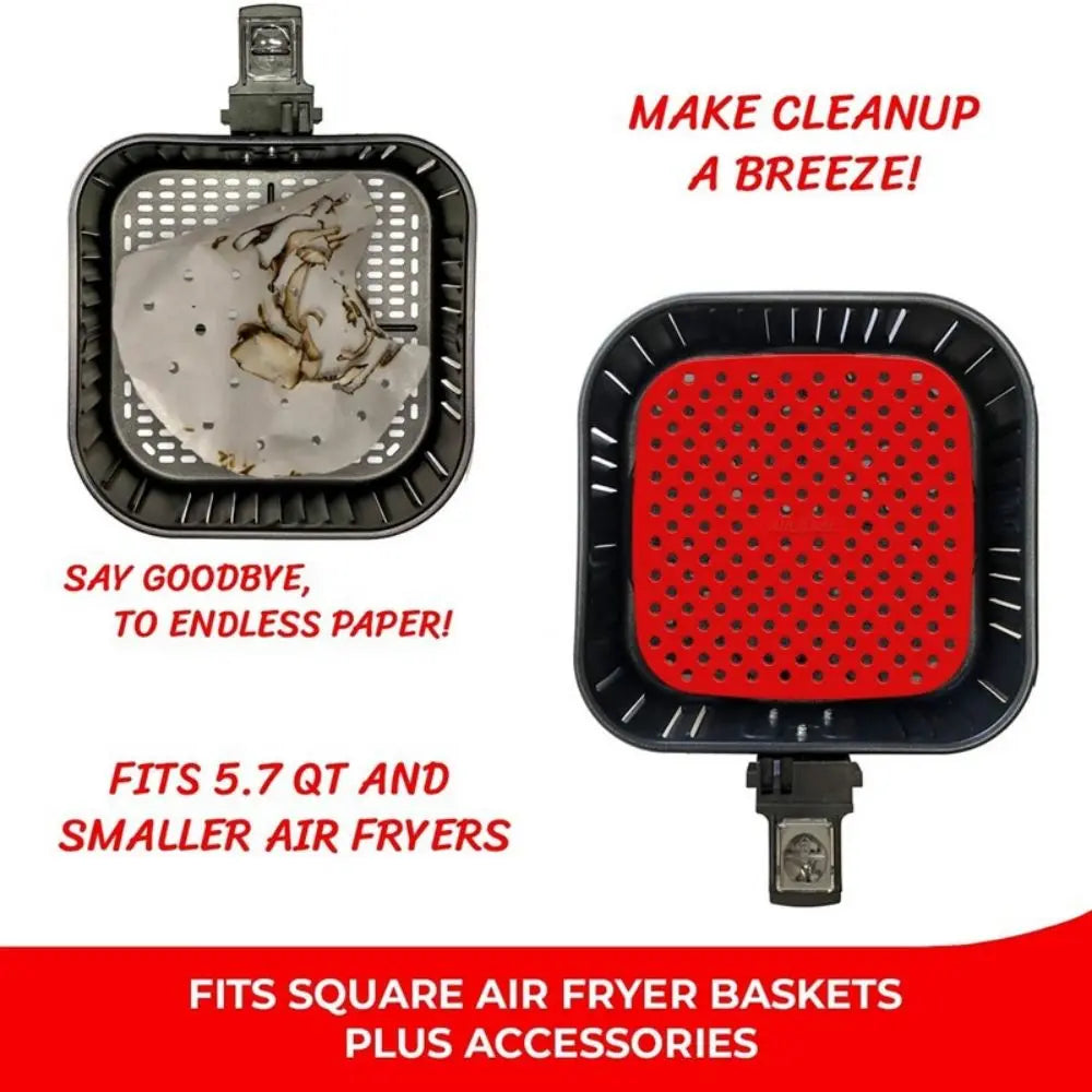 Silicone Baking Mats for Air Fryer | Heat Shield & Oil Filter | Reusable | 23×24×3 cm