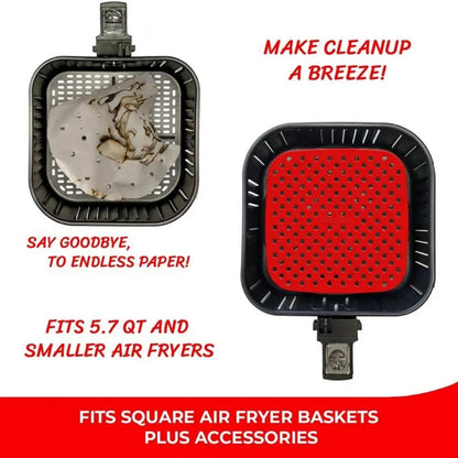 Silicone Baking Mats for Air Fryer | Heat Shield & Oil Filter | Reusable | 23×24×3 cm