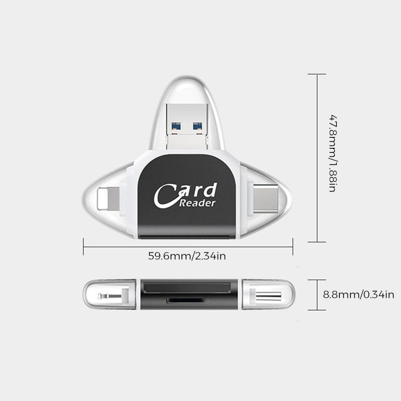 Universal Multiport SD and TF Card Reader – 4-in-1 Adapter