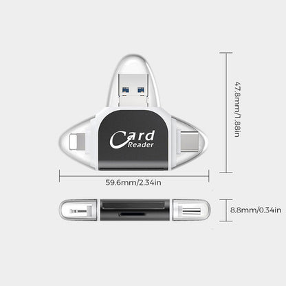 Universal Multiport SD and TF Card Reader – 4-in-1 Adapter