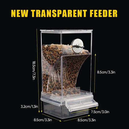 Transparent Bird Feeder with Automatic Overflow Protection
