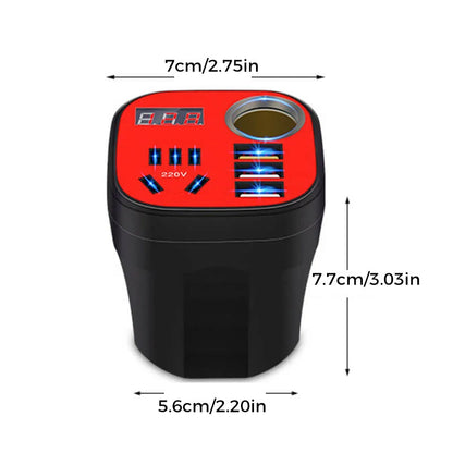Compact Car Power Converter with Fast Charging Ports