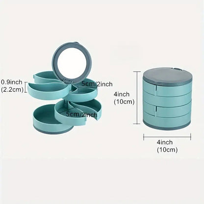 Elegant 4-Tier Rotatable Jewelry Organizer