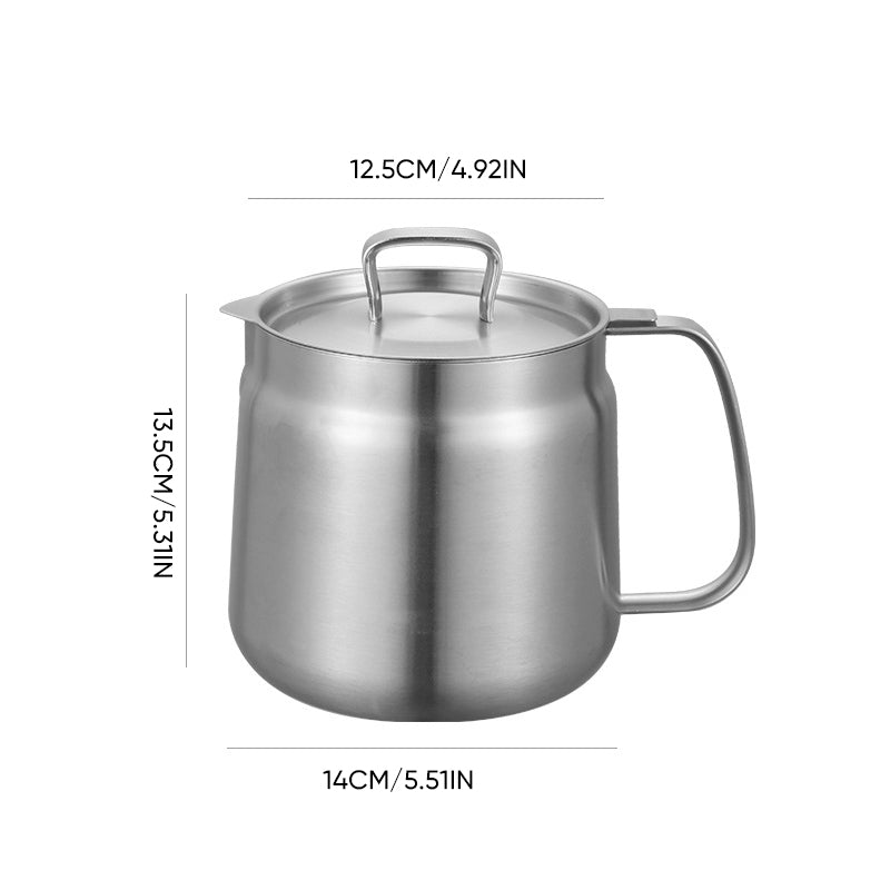 Dual-Function Stainless Steel Oil Strainer Pot