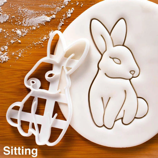 Easter Bunny Cookie Cutter | Plastic Baking Mold | Child-Friendly Bake Tool