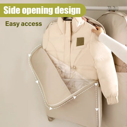 Space-Saving Hanging Storage Bag for Clothes | Compression Zip Design | Dust Protection, Clear | Sizes M–XL