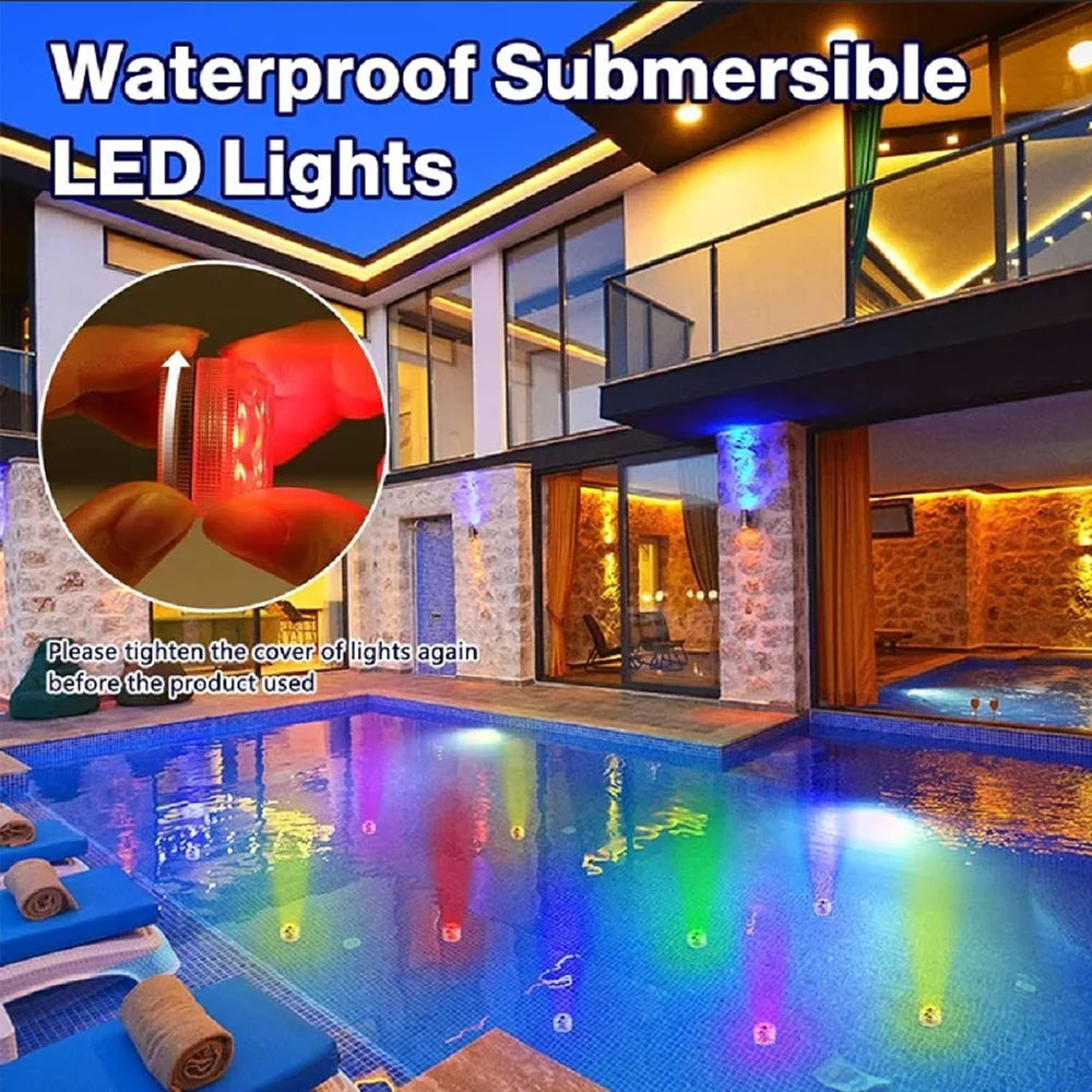 Mini Waterproof LED Underwater Lights | Remote Control | RGB Color Change