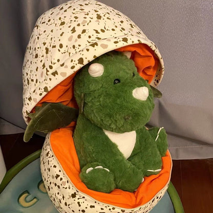 Small Plush Dinosaur with Eggshell Toy