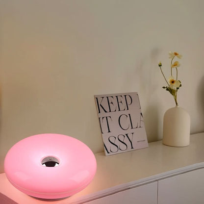 Orange Donut Shaped Lamp for Contemporary Ambient Illumination