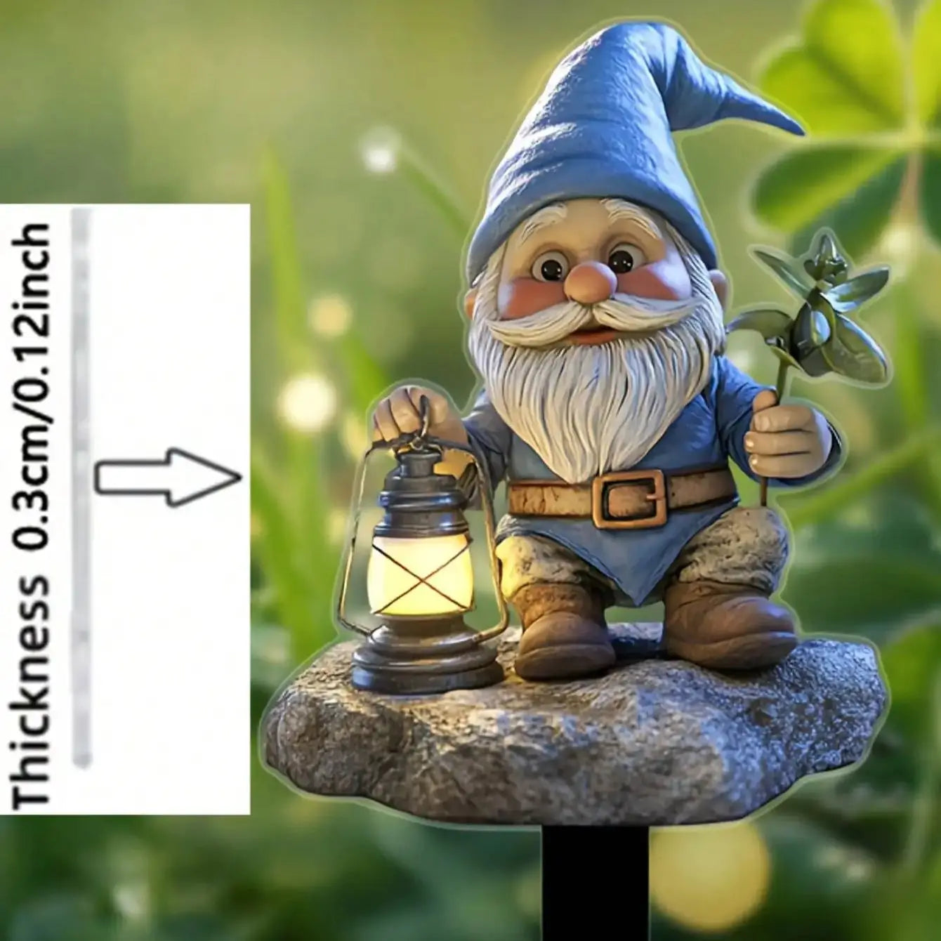 Garden Gnome Stake | Acrylic Material | Weather Resistant | Lawn and Flowerpot Decoration