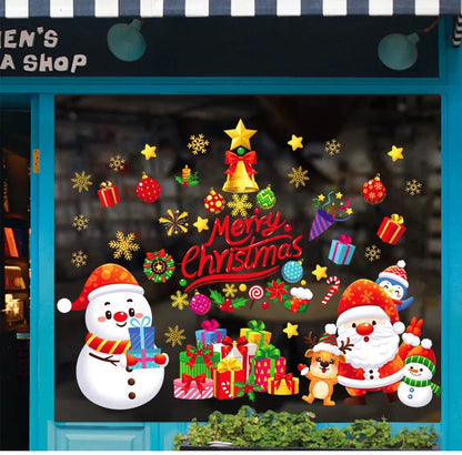 137-Piece Christmas Snowflake Window Sticker Set – Reusable PVC Decor for Winter and Holiday Glass Surfaces