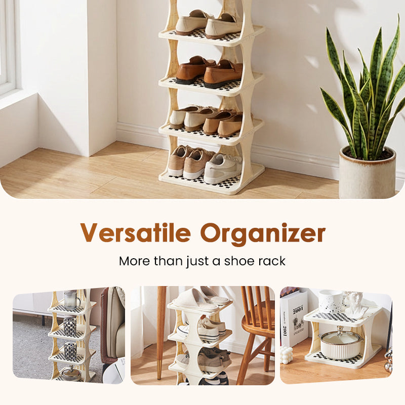 Stackable Vertical Shoe Rack for Instant Clear Floors
