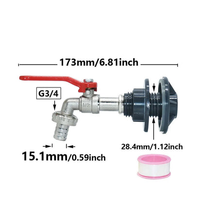 IBC Tank Adapter Valve | 16 mm Connection | Hose Connector for Water Tap | Rain Barrel Tube Adapter