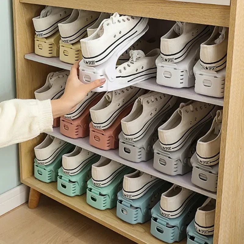 Compact Shoe Stacker | Space-Optimizing Design | Versatile Shoe Organizer
