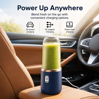 Rechargeable Portable Blender with Two Cups – USB Powered Juicer