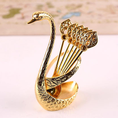 Elegant Swan-Shaped Spoons for Transforming Coffee Moments