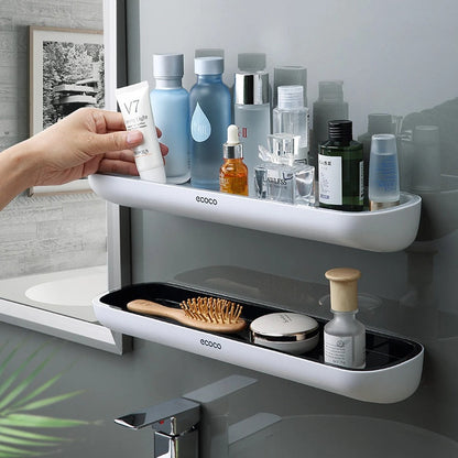 Wall-Mounted Shower Organizer with Towel Holder and Drainage – No Drilling Required