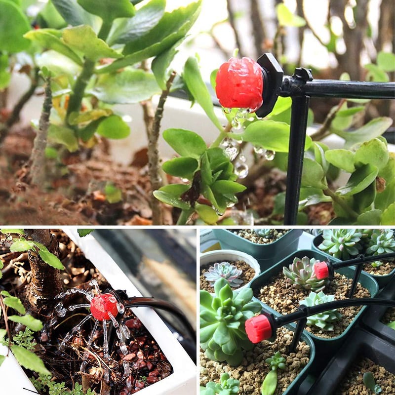 Adjustable 360° Drip Irrigation Emitters with 8 Nozzles