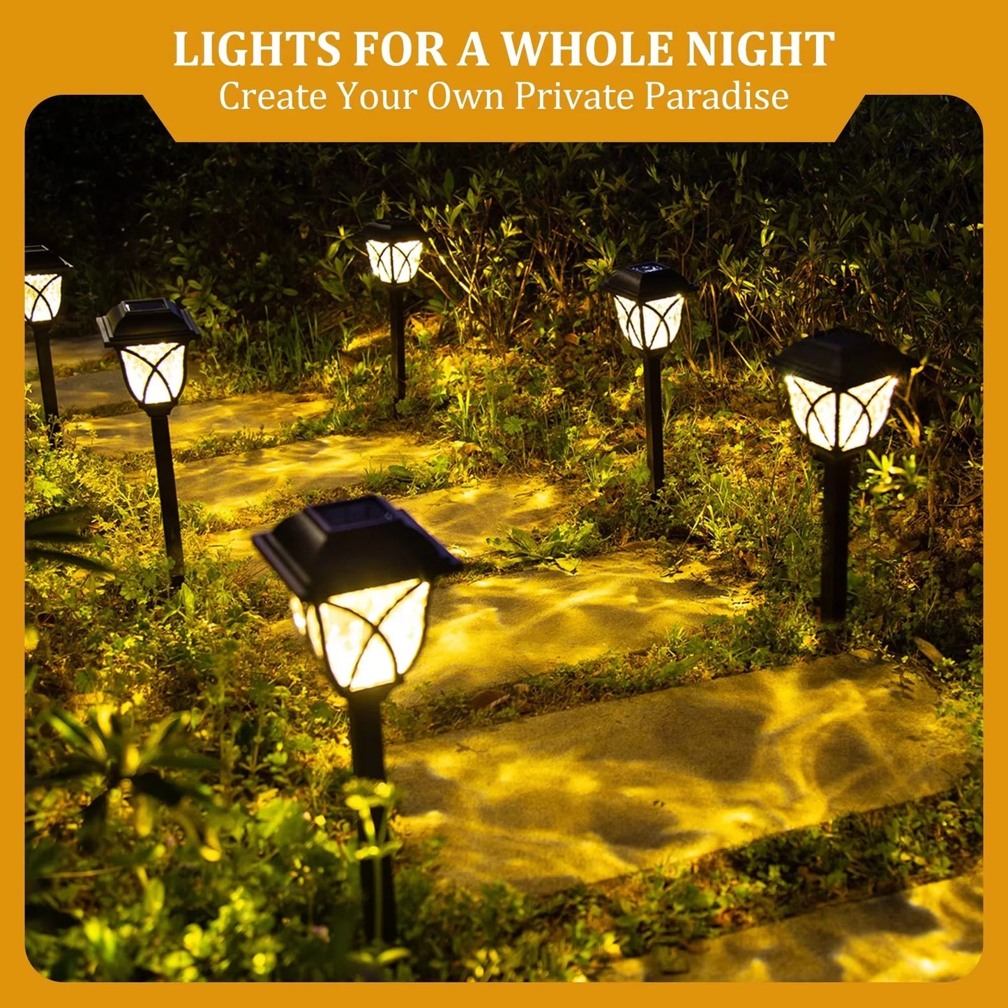 Solar LED Garden Lights | 2-Pack | IP44 Waterproof | Warm White for Lawns & Pathways