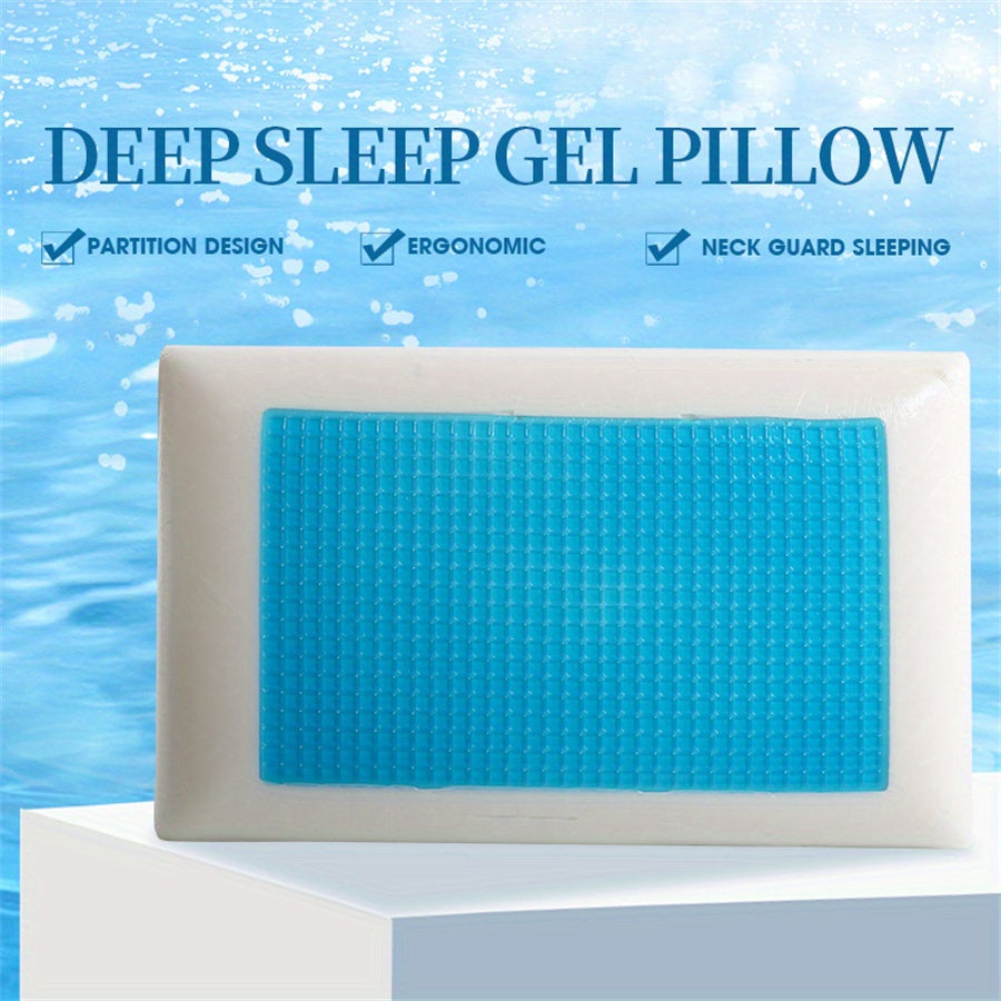 Ergonomic Memory Foam Pillow with Cooling Gel Core and Breathable Mesh - 1pc for Neck and Back Support