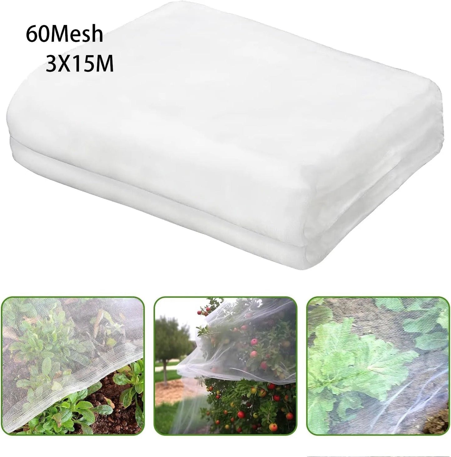 Plant Protection Netting – HDPE Insect and Bird Barrier, Light-Transmissive, Ideal for Vegetables & Fruits