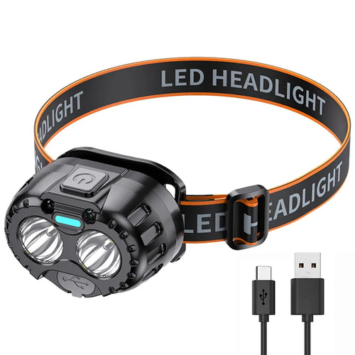 LED Headlamp with Motion Sensor | USB-C Charging | IPX4 Waterproof | 3 Light Modes
