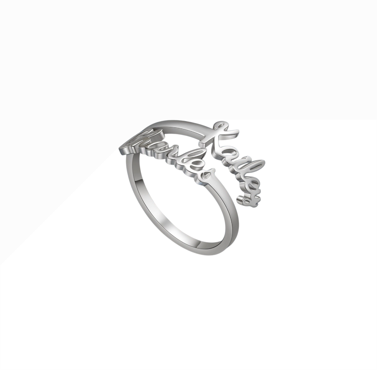 Customizable Dual-Name Ring | Stainless Steel with 18K Gold Finish | Adjustable Size | Available in Gold, Silver & Rose Gold
