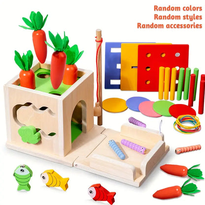 8-in-1 Wooden Montessori Play Box – Educational Toy for Infants