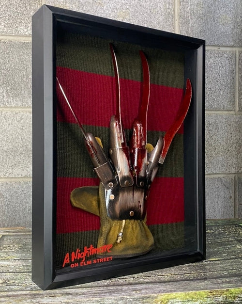 Freddy Krueger Metal Glove and Sweater Shadow Box Horror Collectible