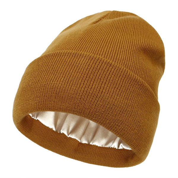 Noor Silk Winter Hat – Wool Blend with Silk for Anti-Frizz Hair Care