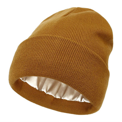 Noor Silk Winter Hat – Wool Blend with Silk for Anti-Frizz Hair Care