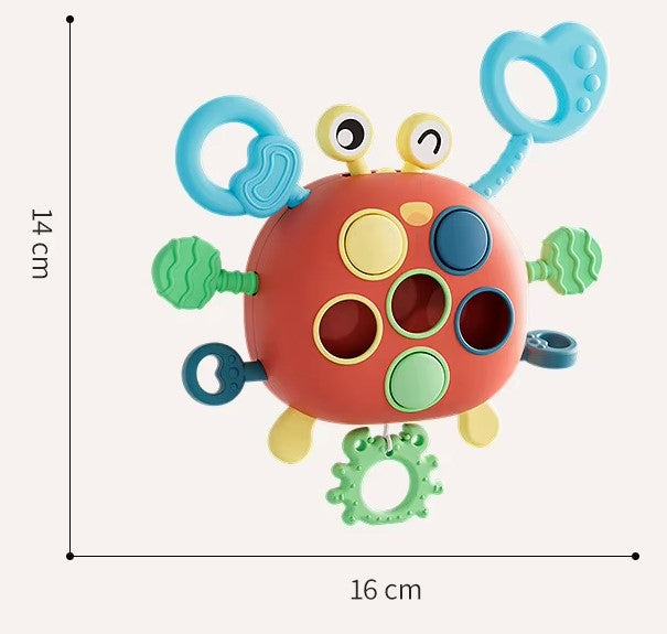 Colorful Crab Pull Toy for Infants - Montessori Inspired Fun