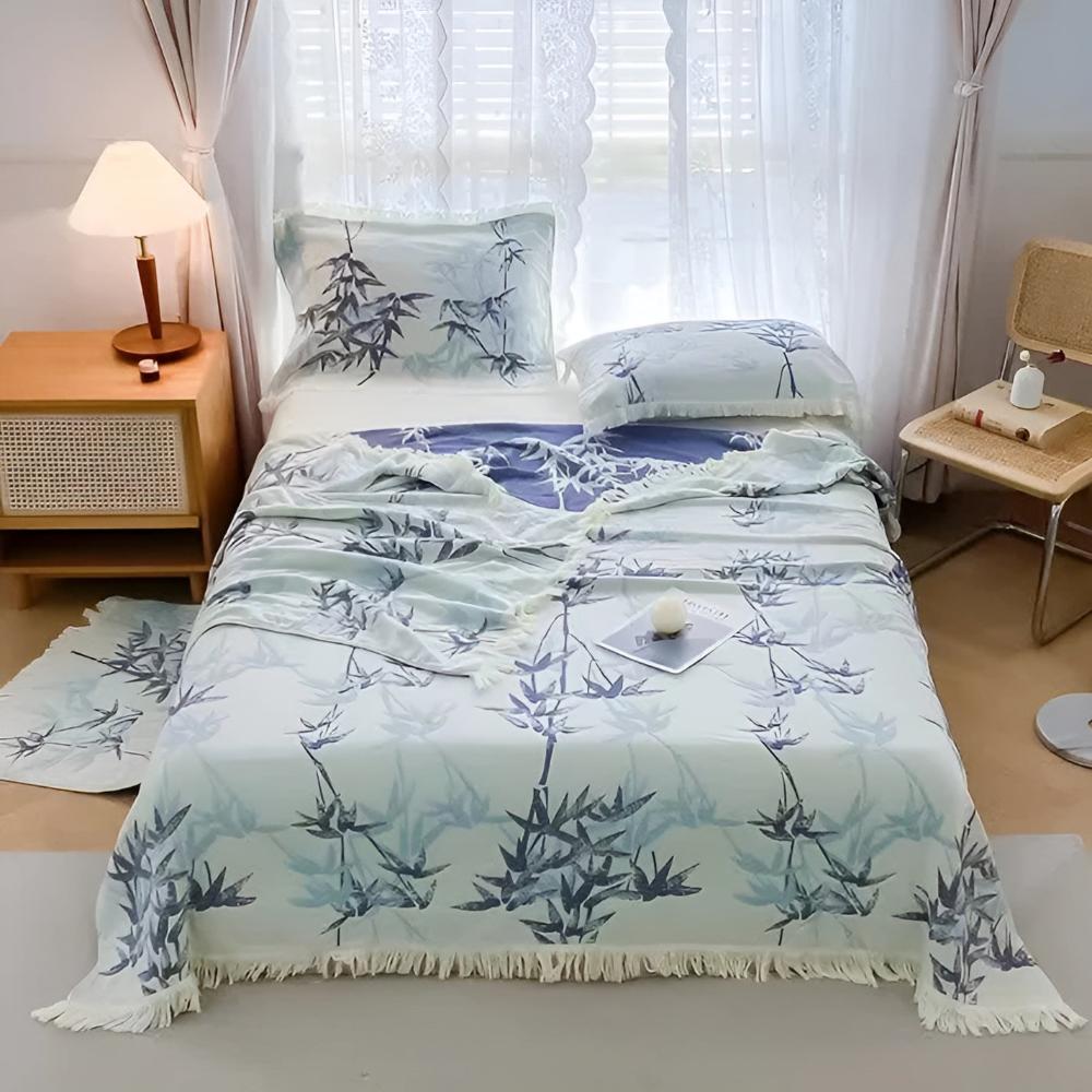 Eco-Friendly Reversible Throw Blanket for Summer Comfort