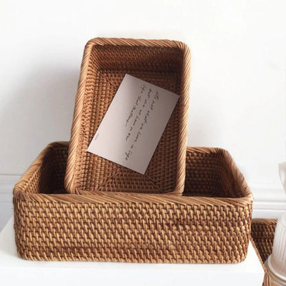 Elegant Rectangular Rattan Storage Solution