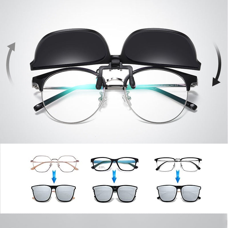 Folding Polarized Clip-On Sunglasses – New Design