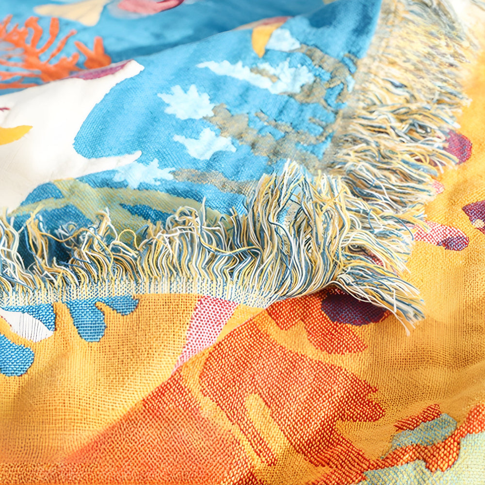 Ocean Breeze Cotton Throw for Year-Round Enjoyment