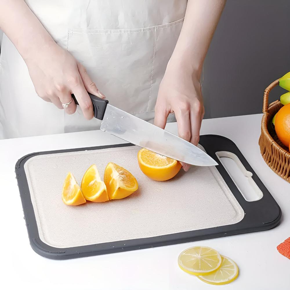 Dual-Sided Stainless Steel Cutting Board with Integrated Grinder