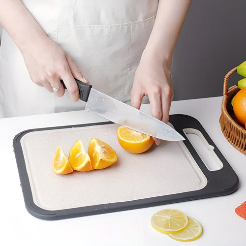 Dual-Sided Stainless Steel Cutting Board with Integrated Grinder