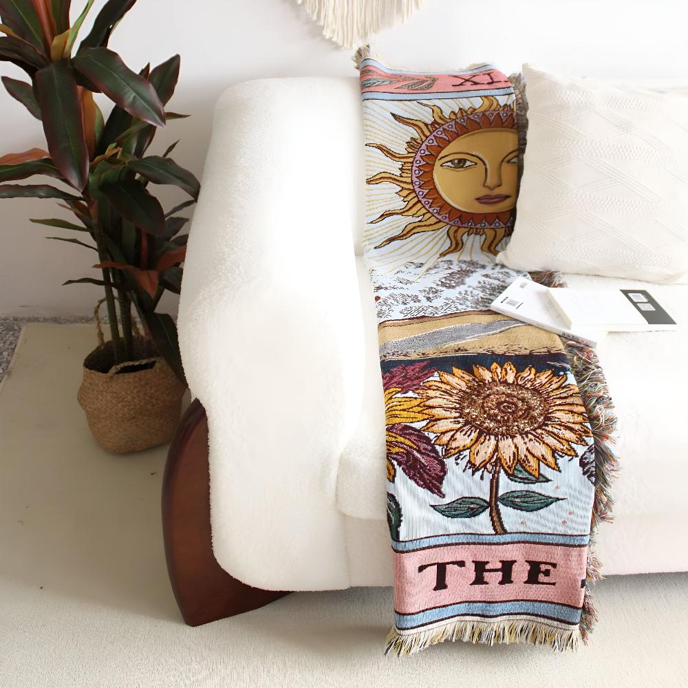 Celestial Sun Throw Blanket for Vibrant Home Decor