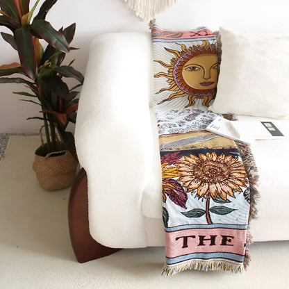 Celestial Sun Throw Blanket for Vibrant Home Decor