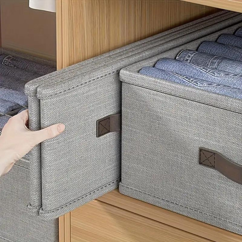 Chic Gray Fabric Organizer with 16 Compartments