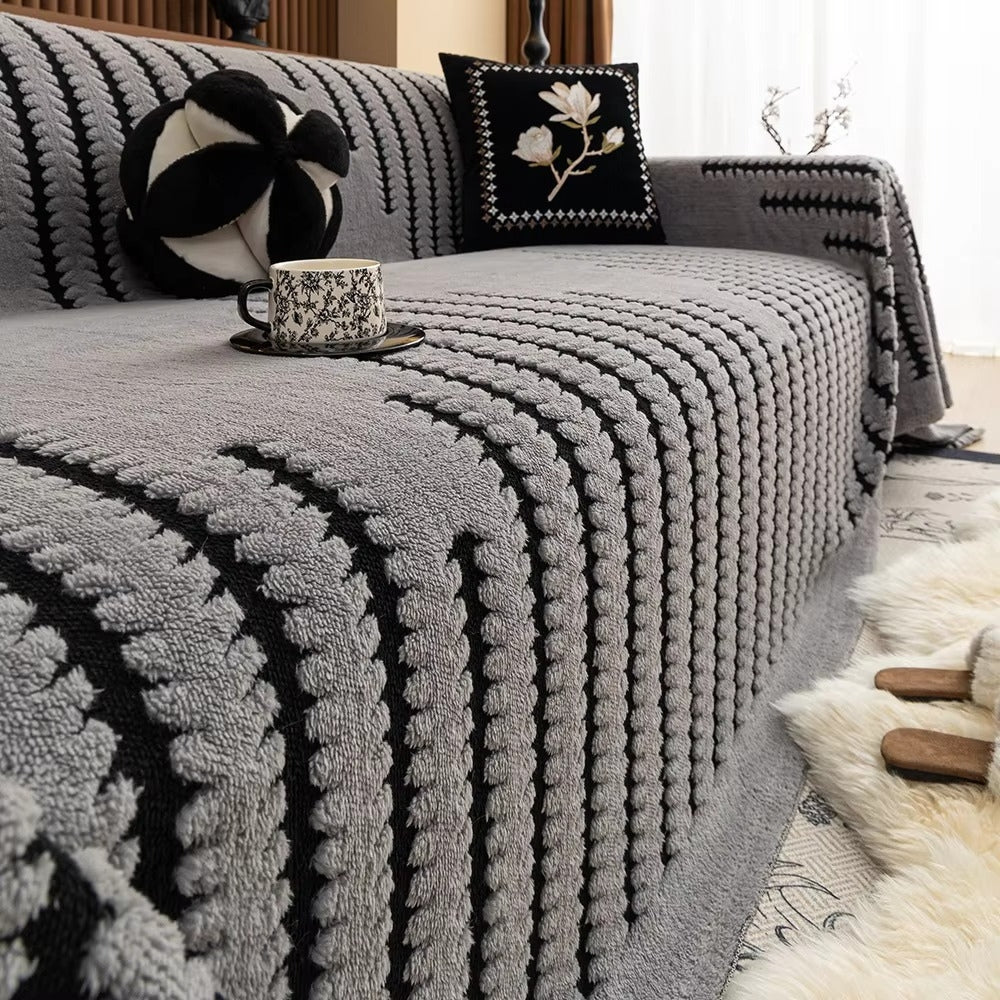 Soft Sofa Cover for Cozy Protection with Stylish Striped Pattern