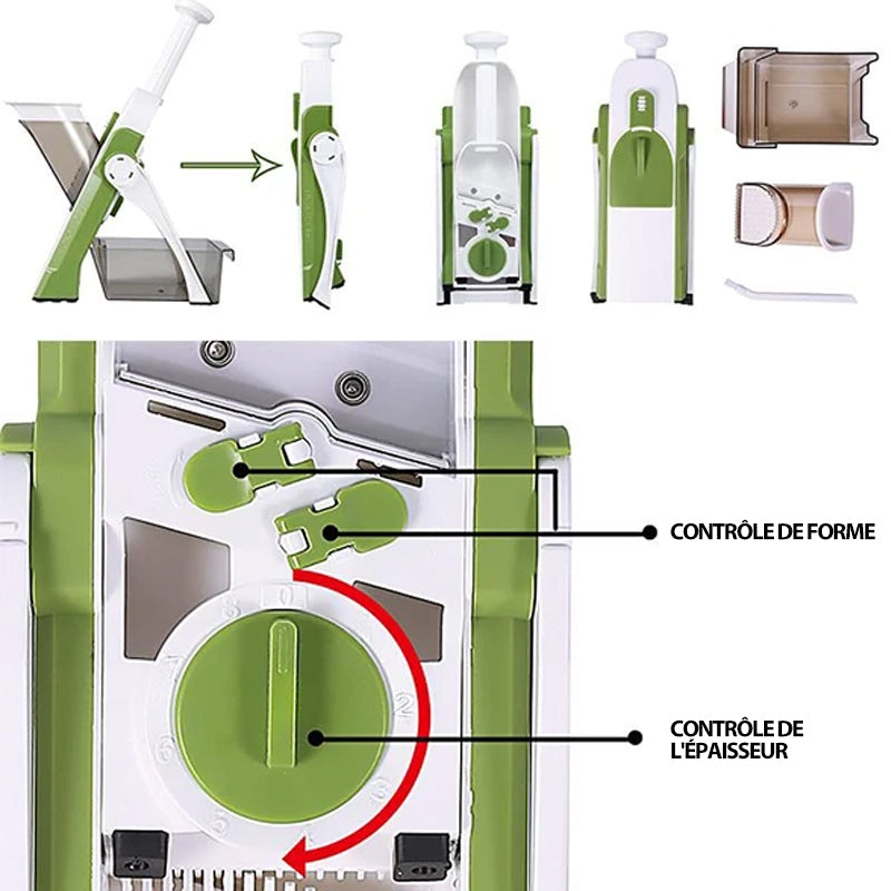 Safe Vegetable Slicer with Adjustable Features