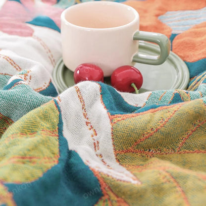 Nature-Inspired Soft Cotton Layering Blanket