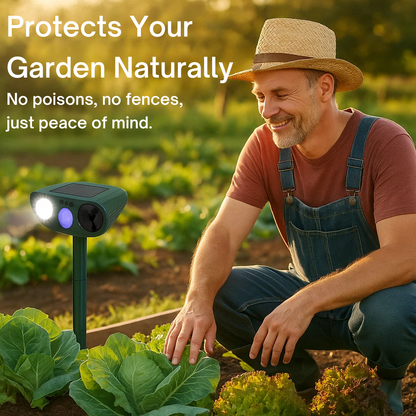 Ultrasonic Rabbit Repellent with Eco-Friendly LED Lighting