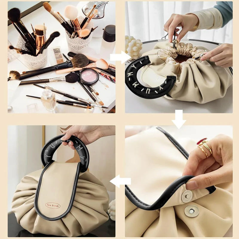 Chic Travel Makeup Pouch with Drawstring Closure