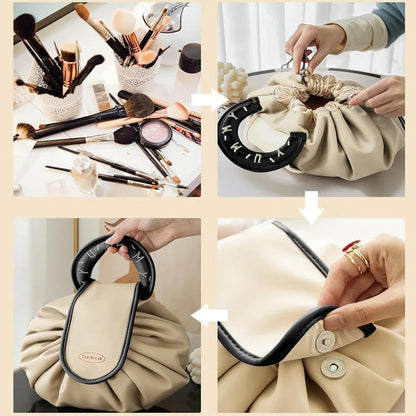 Chic Travel Makeup Pouch with Drawstring Closure