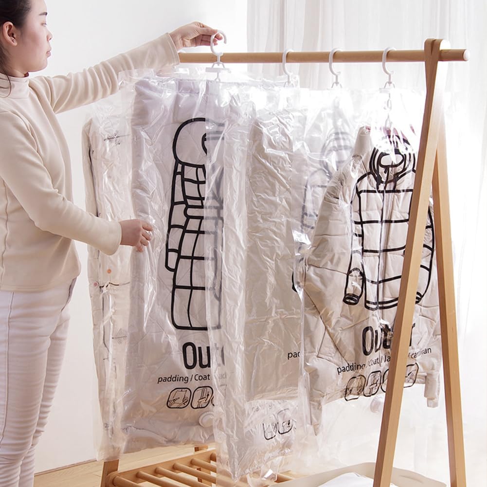 Space-Saving Hanging Vacuum Storage Bag for Clothing