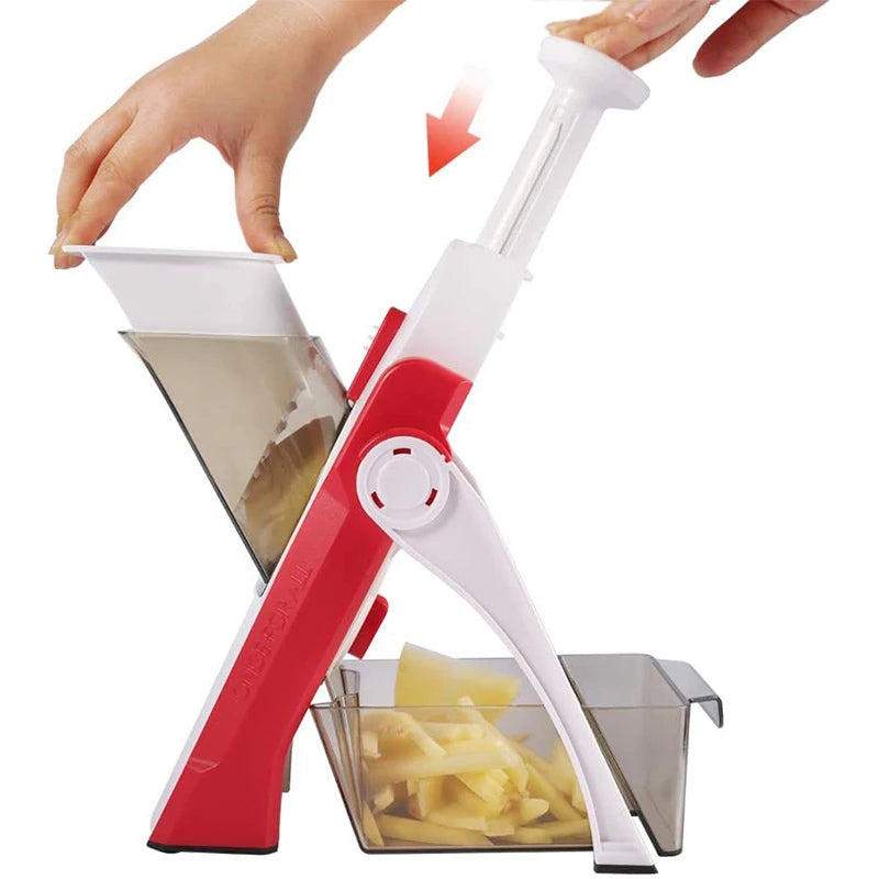 Vegetable Slicer with Adjustable Features for Safe Cutting